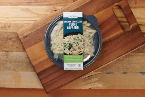 Chicken _ Broccoli Penne Alfredo - Above w Label - Bowls