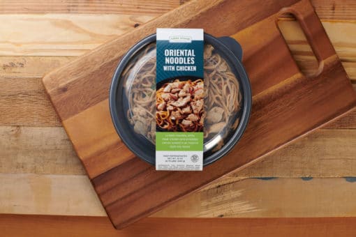 Oriental Noodles with Chicken - Above w Label - Bowls