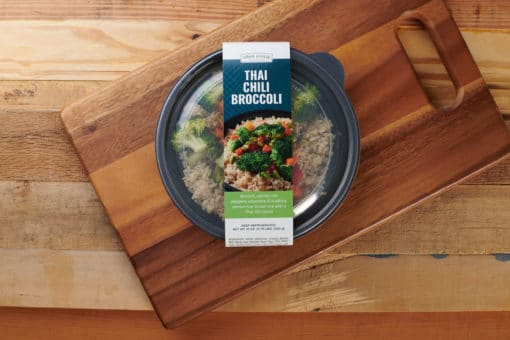 Thai Chili Broccoli - Above w Label - Bowls